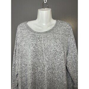 Habitat Sweater Womens Large Gray Marled Crew Neck Long Sleeve Knit Pullover